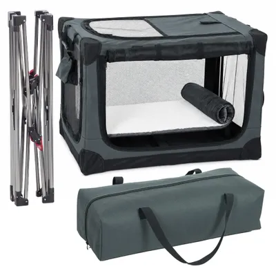 Produktbild von PawHut Hundebox faltbar Hundetransportbox mit Kissen aus 600D Oxford-Gewebe