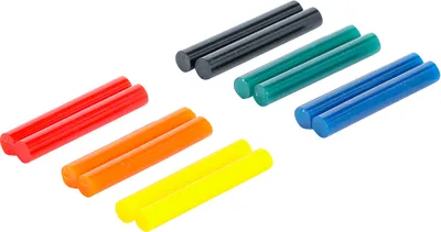 Produktbild von KRAFTMANN 80849 Heißklebe-Patronen bunt 7,5 mm, 12-tlg.