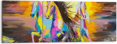Produktbild von Bild auf Leinwand - Leinwandbild - Pferd Natur Tier - 150x50cm - Wand Bild - Wanddeko - Wandbilder - Leinwanddruck - Bilder - Kunstdruck - Wanddekoration - Leinwand bilder - Wandkunst - CA150x50-3433