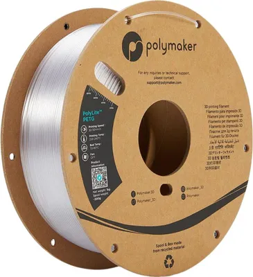 Produktbild von Polymaker PolyLite PETG Clear 1.75 mm 1KG