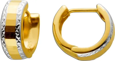 Produktbild von Creolen Gelbgold Weißgold 585 14 Karat Bicolor