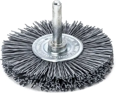 Zdjęcie produktu dla Szczotka okrągła D.70mm wałek 6mm włosie ścierne SiC K.320 12mm 15000min-¹ LESSMANN