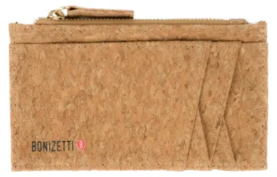 Produktbild von Bonizetti Kartenetui CAIRO - Kartenhalter mit Münzfach 14 x 0,5 x 7,5cm aus veganem und nachhaltigem Kork Korkmedium hellbraun Slim Wallet, Portemonnaie