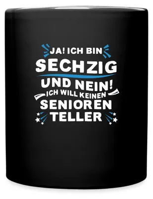Produktbild von Spreadshirt 60. geburtstag Geschenk Geschenkidee Lustiger Spruch Tasse Einfarbig, One size, Schwarz