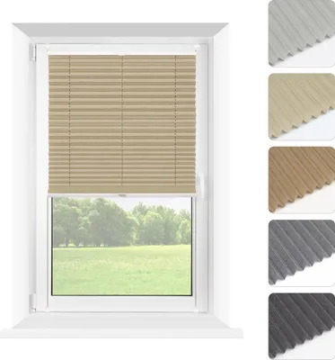 Produktbild von Mardom | Plissee - Ohne Bohren - 95 x 120 cm - Beige - Klemmfix - Verdunkelnd - Thermo mit Melange-Muster - Sichtschutz