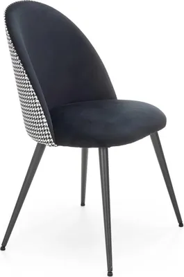 Produktbild von Halmar Esszimmerstuhl K478 - schwarz-weißes Muster / schwarz