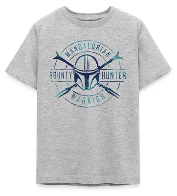 Produktbild von Star Wars: Mandalorian Bounty Hunter Warrior Teenager T-Shirt, 152/164 (12-14 Jahre), Grau meliert