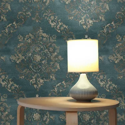 Obrázek produktu pro TADESSI tapety barokní Nicolo M1-No.1849 netkané tapety modrozelené perleťové béžové ornamenty klasické obývací pokoj ložnice kuchyně