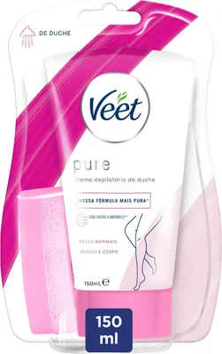 Produktbild von Veet Pure In-Shower Haarentfernungscreme für trockene Haut mit Lotus und Jasmin, 150 ml