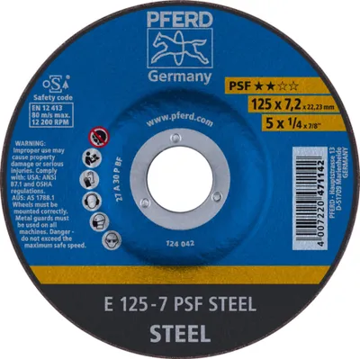 Image de PFERD Schruppscheibe PSF STEEL D 125 x S 7,2 mm - 62012634