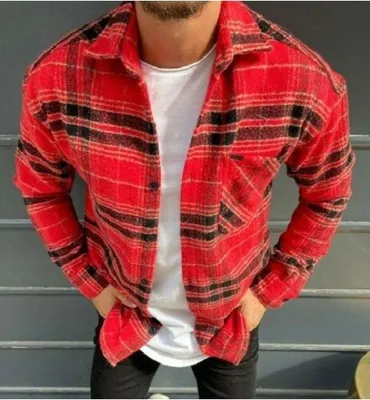 Produktbild von Megaman Jeans Herren Holzfäller Hemd Langarm Karohemd Kariert Shirt Flanell Holzfeller 100% Baumwolle Rot L