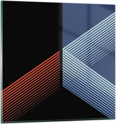 Produktbild von Bilder auf glas - Einteilig - Abstraktion Schwarz Blau - 70x70cm - Glasbilder - Wandbilder - Bilder - zum Aufhängen bereit - Wanddekoration aus Glas - Glas Bilder - Wandbild auf Glas - GAC70x70-4458