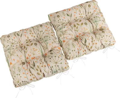 Produktbild von Sitz Dita gesteppt - SET 2tlg - 40x40 cm - Orange, Grün, Beige