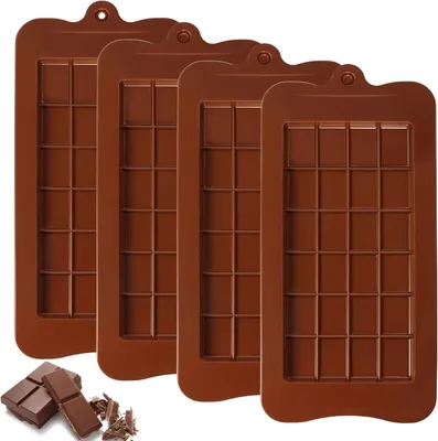 Produktbild von 4 Stück Silikon Schokoladenform Tafel BPA frei Schokoladenformen