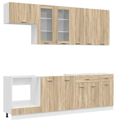 Imagen del producto de vidaXL Módulo de cocina LYON, 8 piezas, melamina color roble Sonoma