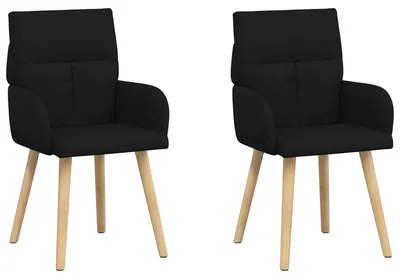 Produktbild von vidaXL Esszimmerstühle 2 stk. Stoff Schwarz 60 x 56 x 96 cm