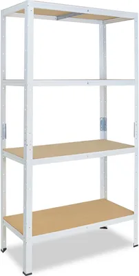 Image de shelfplaza HOME 155x90x50 cm Étagère charges lourde en blanc avec 4 étagères et une capacité de charge de 175 kg par étagère