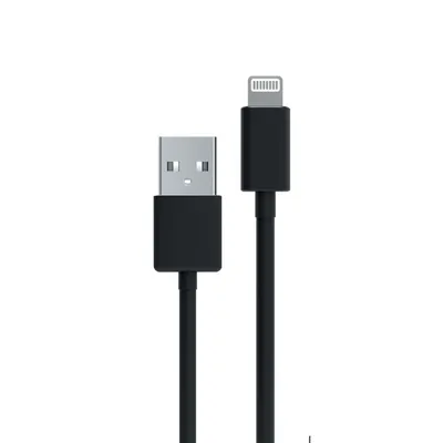 Productafbeelding van Myway, Lightning-naar-USB 2.0-kabel, 12W, voor opladen en synchroniseren, 1 meter, zwart