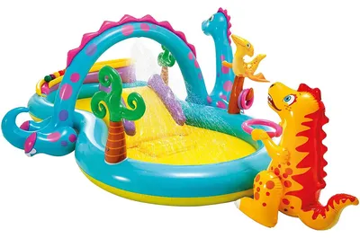 Produktbild von INTEX 57135NP - Playcenter - Dinoland mit Sprüher und Rutsche (333x229x112cm)