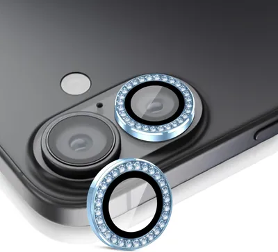 Produktbild von Kamera Linsenschutz Glas Set mit Schmucksteinen für Apple iPhone 17 Schutzglas Camera Linse Panzerfolie 9H Sierra Blau