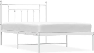 Obrázek produktu pro vidaXL Postel s čelem kovová bílá 100x200 cm