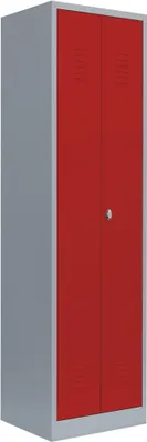 Produktbild von Mehrzweckspind, 2 Abteile, 1800 x 500 x 500 mm, grau/feuerrot