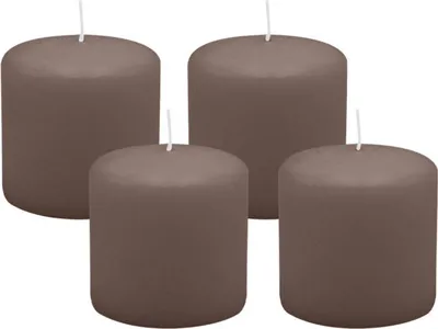 Produktbild von 4er Set Adventskranzkerzen Mocca Ø 60 x 80 mm