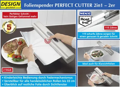 Immagine prodotto di Distributore di pellicola PERFECT CUTTER, colore grigio chiaro, set da 2 pezzi