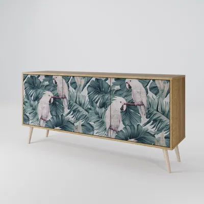 Produktbild von Spacerebels Kommode mit 3 Türen - Sideboard Komodenschrank - Highboard - Kleiderschrank Möbel - Wohnzimmer Schlafzimmer - 57,5×111×42 (HxBxT)