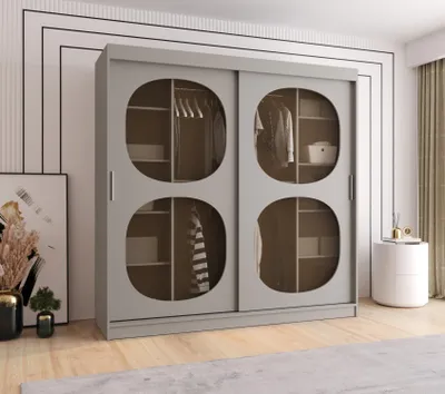 Produktbild von Glasgarderobe 200 cm DEFNE – Kaschmir