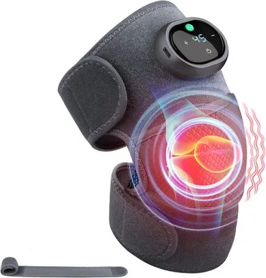 Produktbild von Beheiztes Kniemassagegerät, 3-in-1-Beheiztes Vibrationsmassagegerät für Knie, Schultern und Ellenbogen, tragbares kabelloses Heißkompressenmassagegerä