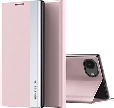 Image de Étui pour iPhone 16e/iPhone 17e : étui magnétique en cuirPolyuréthaneavec fonction support, rose
