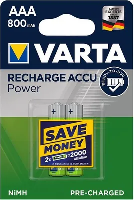 Produktbild von Varta Recharge Accu Power Batterien AAA 800 mAh 2 Stück im Blister (DECT-Telefon)