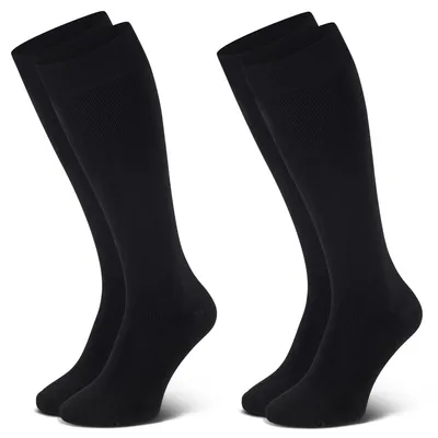 Produktbild von 2 Paar Bambus Viskose Thermo Kniestrümpfe ohne Gummidruck in Schwarz foot-art bamboo:line Gr. 39/42