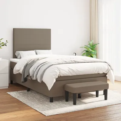 Productafbeelding van vidaXL Boxspringbed met matras, taupe, 120x200 cm, stof - Boxspringbed - Boxspringbedden - Bed - Slaapkamer meubels
