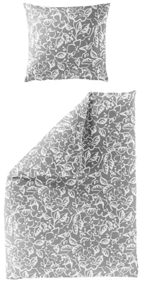 Produktbild von BIERBAUM Bettwäsche Mako-Satin grau 135x200cm, mit 1 Kissen