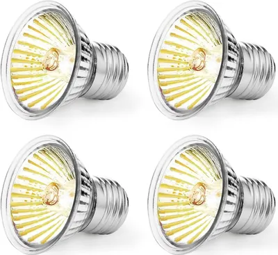 Produktbild von Reptilien Wärmelampe Terrarium E27 50W UVA UVB Lampe Schildkröte Dimmbar, Heizlampe Terrarium E27 für Reptilien Eidechsen Schlangen Schildkröten Aquarium, 4 Stück