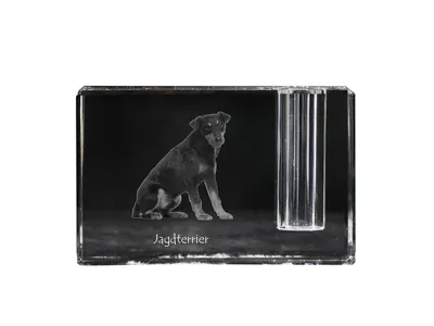 Productafbeelding van Jachterriër kristallen pennenhouder met hond Art-Dog