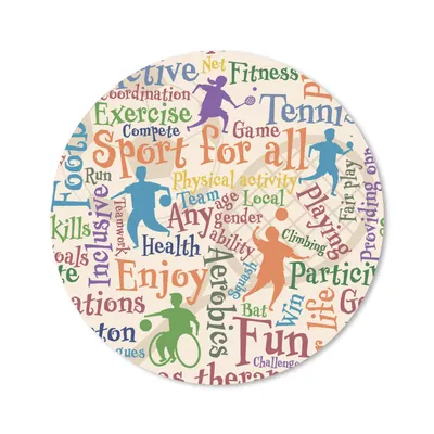 Produktbild von MuchoWow® Mauspad Mousepad Muster - Sport - Alphabet - Zitate 30x30 cm - Mousepads - Maus Mat - Pad - Mausunterlage - Tischunterlage - Schreibtischmatten