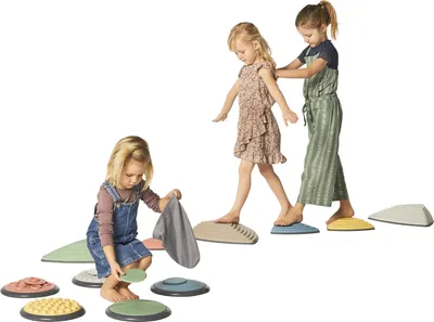 Image de Gonge NORDIC Pierres de rivière & disques tactiles, 16 pcs.