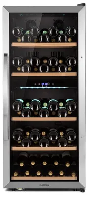 Obrázok produktu pre Klarstein vinotéka, slim, sklenené dvere, 2 zóny, LED, 5-18 °C, 73 fliaš