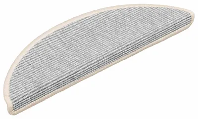 Image de Tapis d'escalier 15 pièces 56 x 17 x 3 cm Argent Demi-rond