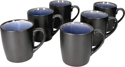 Immagine prodotto di Set di tazze da caffè in Vetroceramica nero e blu per 6 persone