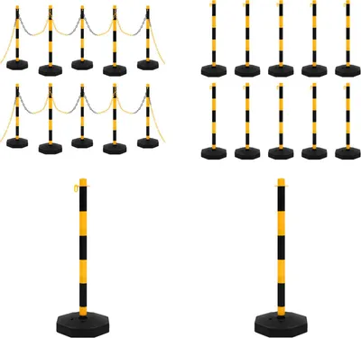 Produktbild von vidaXL Kettenpfosten Set mit 10 m Kunststoffkette - Kettenpfosten Set - Kettenpfosten Sets - Verkehrspfosten Set - Verkehrspfosten Set