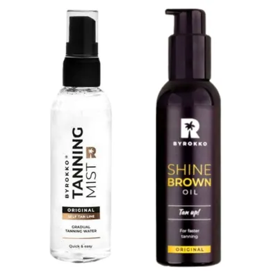 Zdjęcie produktu dla Byrokko Shine Brown Oil + Mgiełka Samoopalająca
