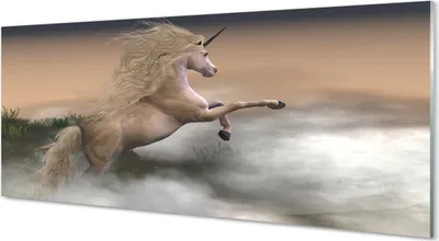 Produktbild von Glasbilder 125x50 Wandkunst Einhorn Wolken