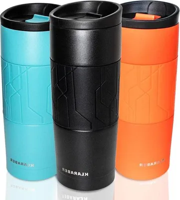 Produktbild von Famanu Isolierte Reiskaffeetasse - Wiederverwendbare Kaffeebecher - Doppelwandige Edelstahl Reismok - 480 ml - Schwarz