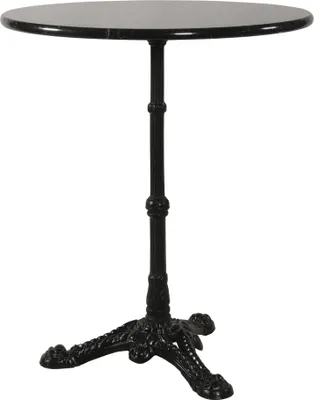 Produktbild von Bistrotisch Cafe Tisch Gastro Marmorplatte gusseiserner Fuß Ø60x73 cm schwarz