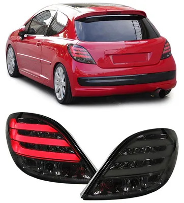 Für Peugeot 207 ab 2006- Original LED LIGHTBAR Rückleuchten in Schwarz Smoke in der Farbe Schwarz von Carparts-Online GmbH
