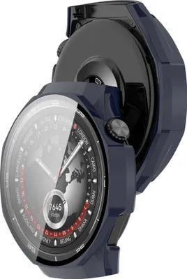 Produktbild von Schutzhülle mit Glas für Huawei Watch GT 5 Pro 46 mm, Bizon Case Watch Adamo, Blau